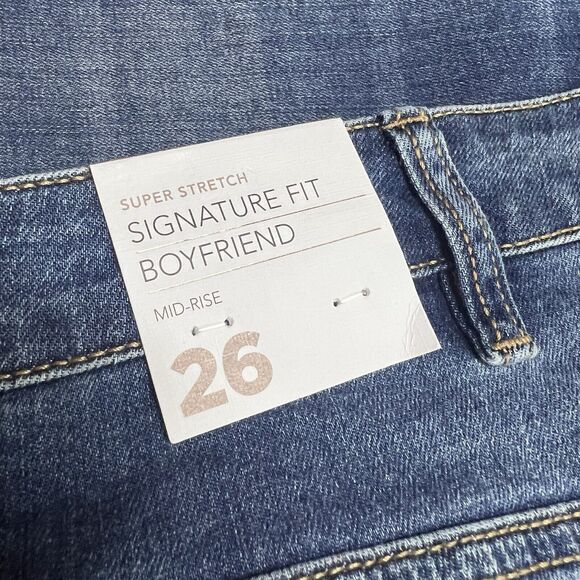 Lane Bryant Jeans Womens 26 Blue Mid Rise Boyfriend Embellished Denim NWT $90 - Picture 9 of 13